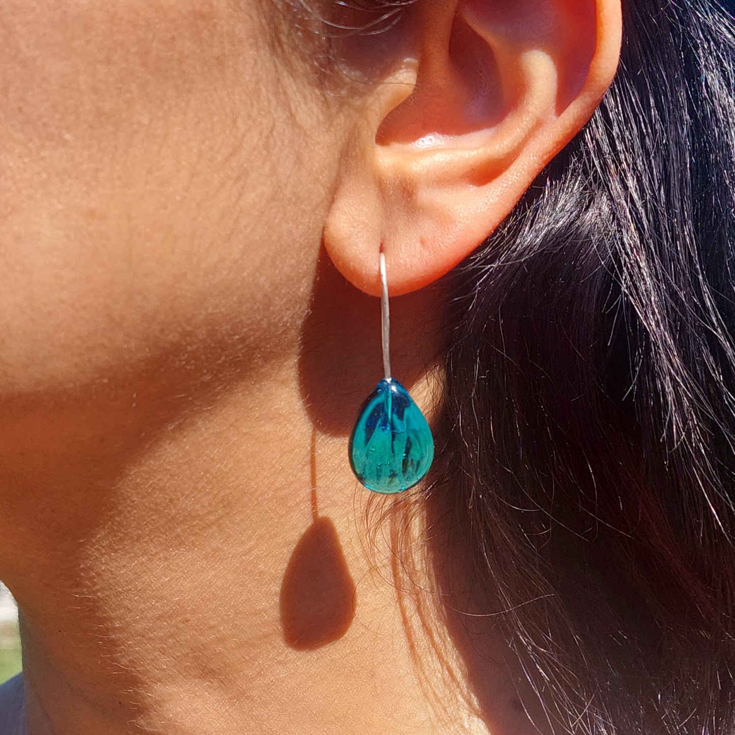 Selma Rainey - Art Glass Falling Petal Earrings