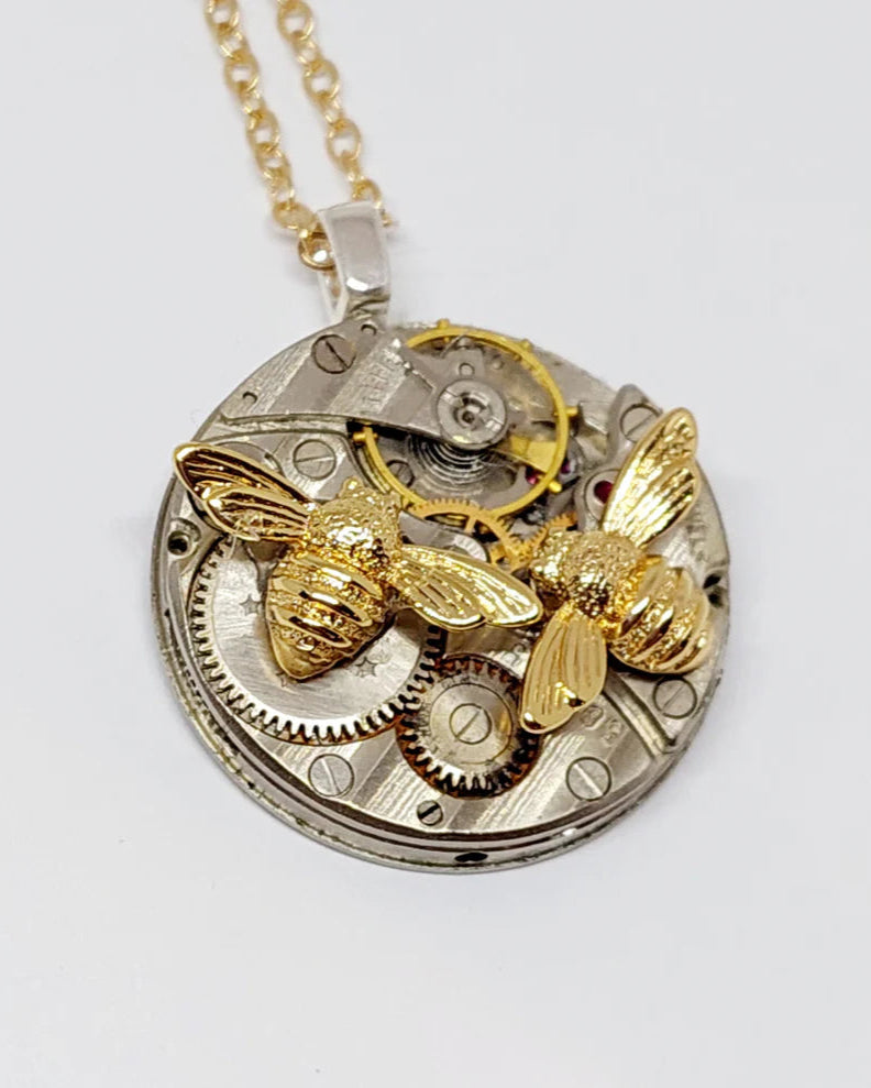Sean Rainey - Timepiece Pendant - Golden Bees