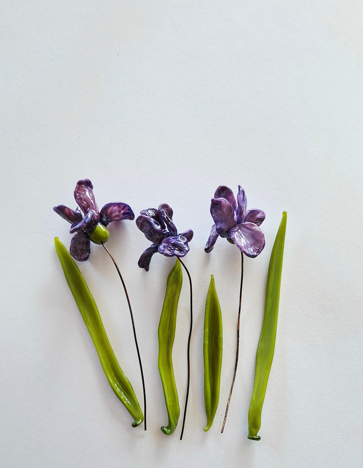 Selma Rainey - Glass Art Iris Mini Stems