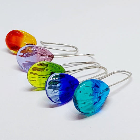 Selma Rainey - Art Glass Falling Petal Earrings