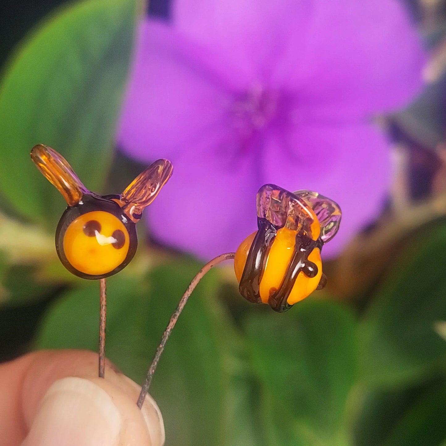 Selma Rainey - Art Glass Mini Stems - Tiny Bees