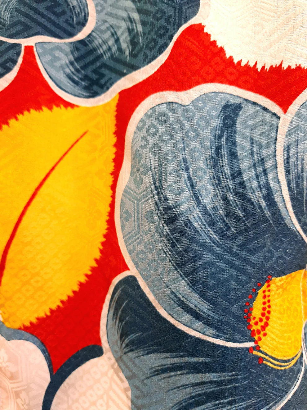 Nana Sakaguchi - Upcycled Denim Jacket with vintage kimono fabric