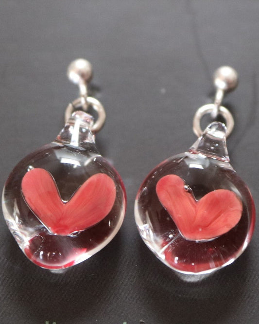 Eiko Kawaguchi - Glass Heart Studs