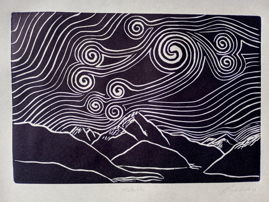 Rebecca Davies-Cowie - Matariki Linocut