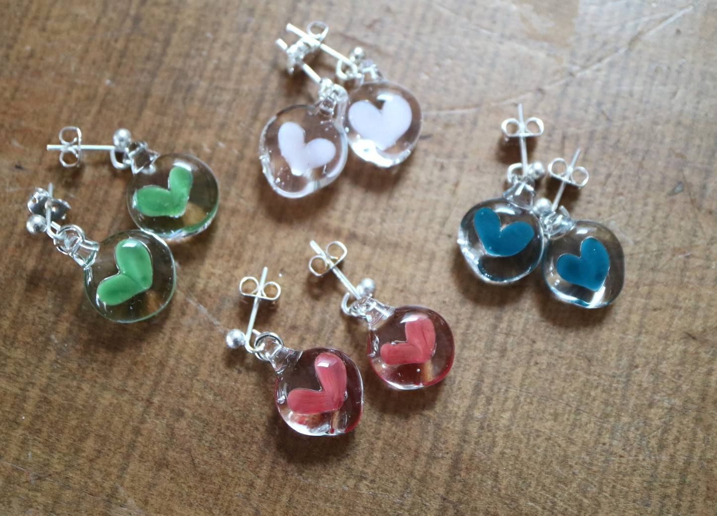 Eiko Kawaguchi - Glass Heart Studs