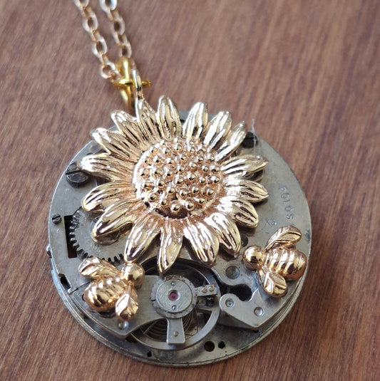 Sean Rainey - Golden Garden small timepiece pendant